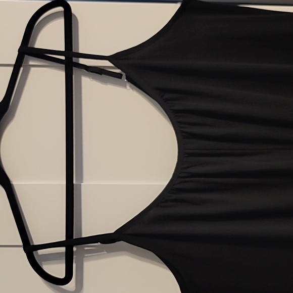 Unbranded Jumpsuit Women's Large Black Spaghetti Straps Knit Wide-Leg Loungewear - Picture 2 of 9